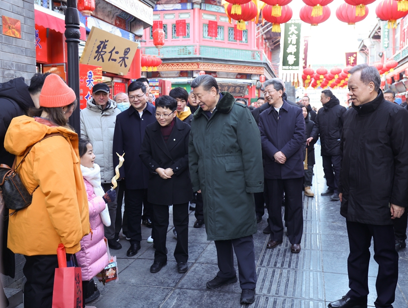 2024年2月1日，習(xí)近平總書記在天津古文化街考察。